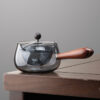 Semi-automatic Rotary Heat-resistant Glass Teapot Lazy Tea Making With Infuser And Wooden Handle Office Home Accessories Kitchen Gadgets - Image 7